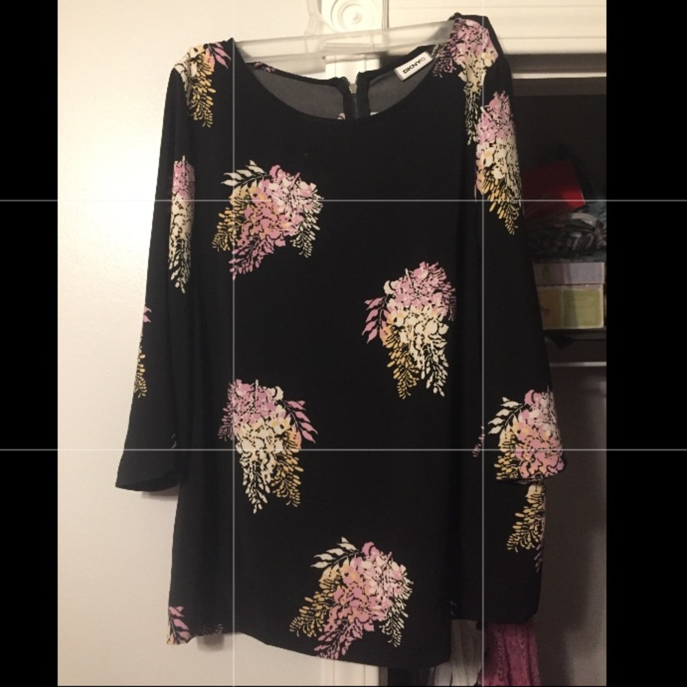 Black Blouse With Pink Flowers